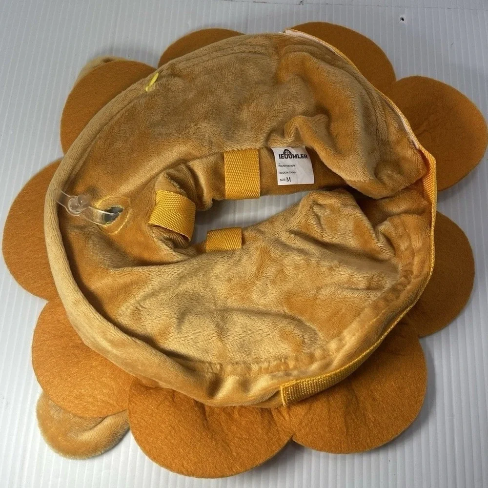 Soft Recovery Inflatable Dog Collar Medium Brown Lion‎ Costume Ieuumler